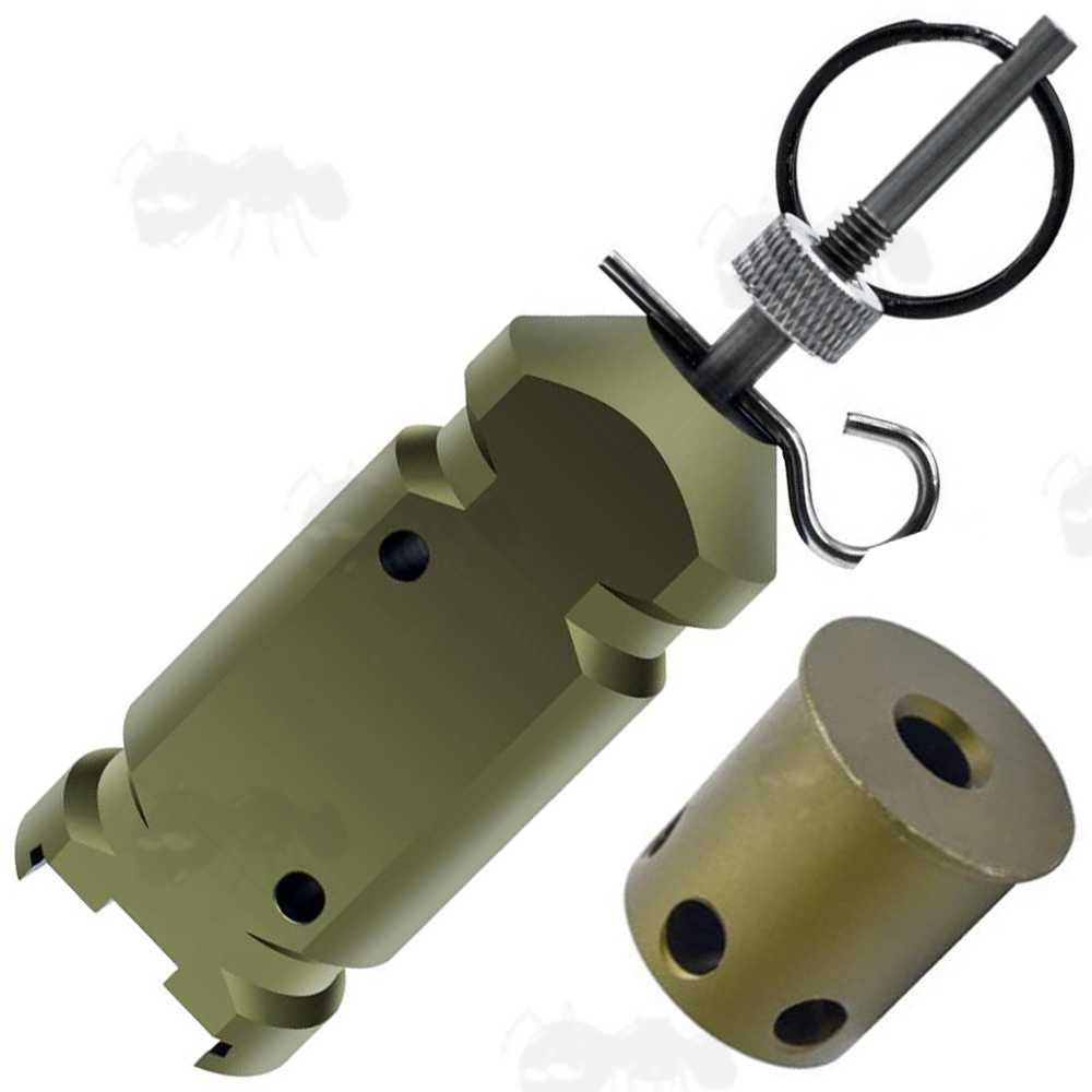 Green Coloured Mini Metal Trip Wire Blank Firing Alarm Mine