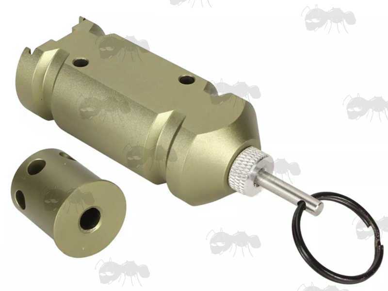 Green Coloured Mini Metal Trip Wire Blank Firing Alarm Mine with Pin and .22 Adapter