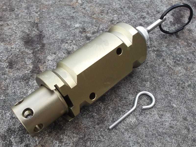 Green Coloured Mini Metal Trip Wire Blank Firing Alarm Mine with Pin and .22 Adapter Fitted