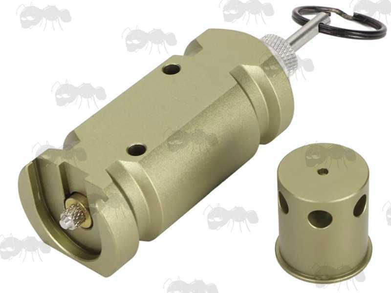 Green Coloured Mini Metal Trip Wire Blank Firing Alarm Mine with Pin and .22 Adapter