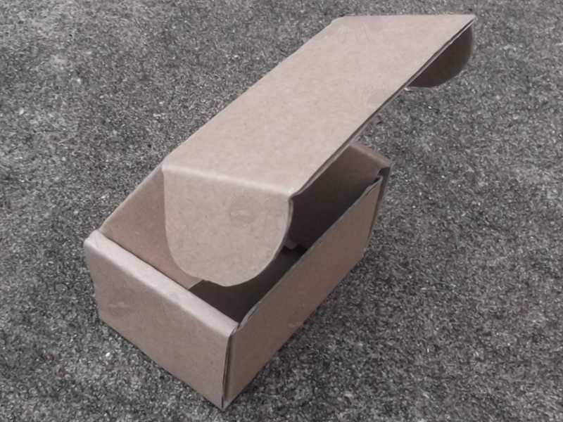 Pre-Assembled Mini Brown Cardboard Box Integral Lid and Internal Space of 70mm x 50mm x 38mm