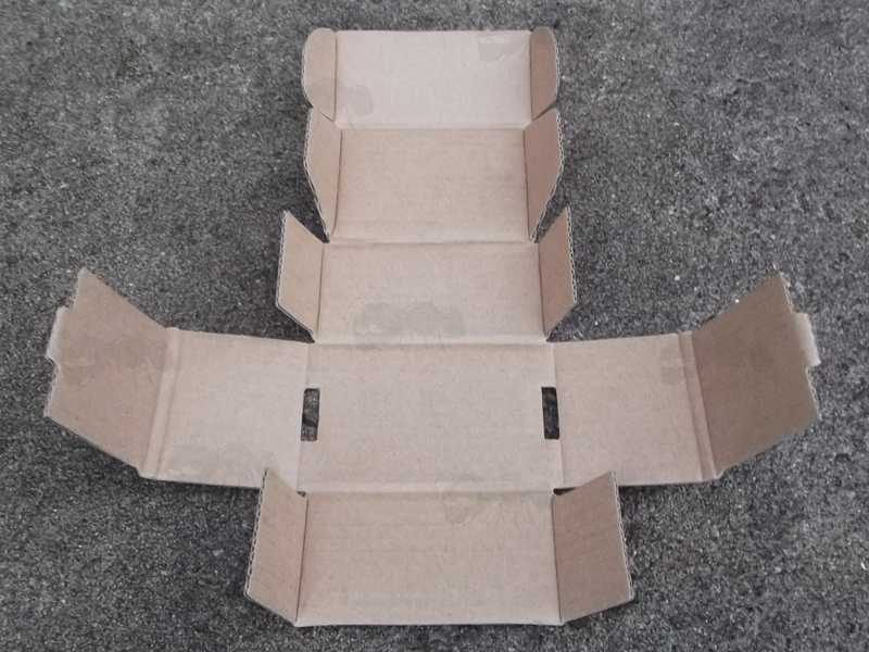 Flat-Packed Mini Brown Cardboard Box Integral Lid and Internal Space of 70mm x 50mm x 38mm