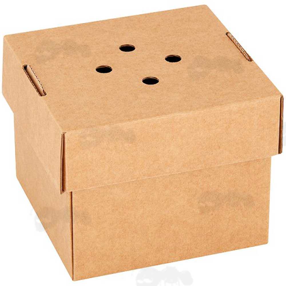 Assembled Brown Cardboard Premium Burger Box with Integral Lid