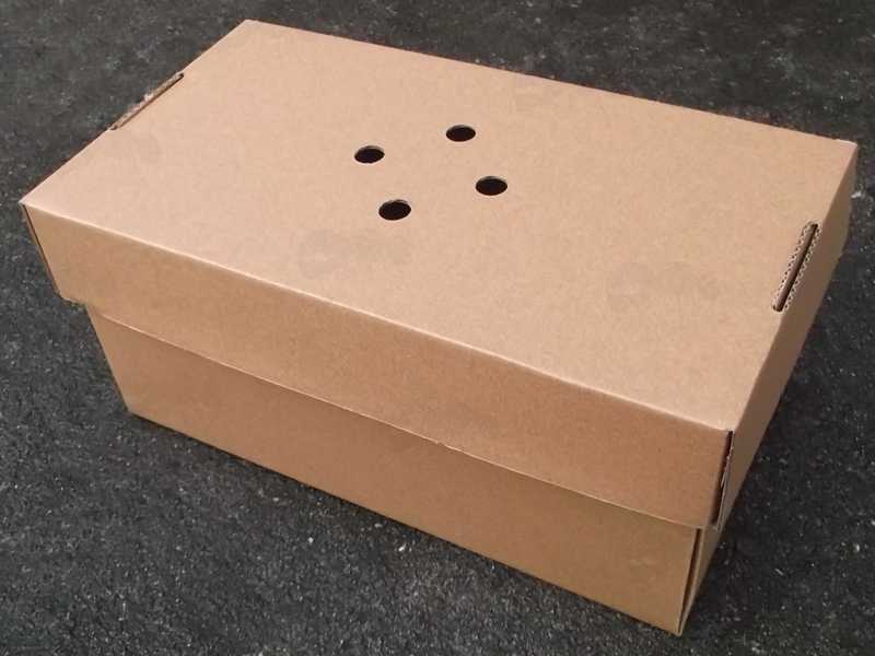 Assembled Brown Cardboard Premium Burger Meal Box with Integral Lid