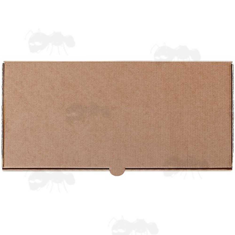 Assembled Brown Cardboard Fish and Chips Box with Integral Lid