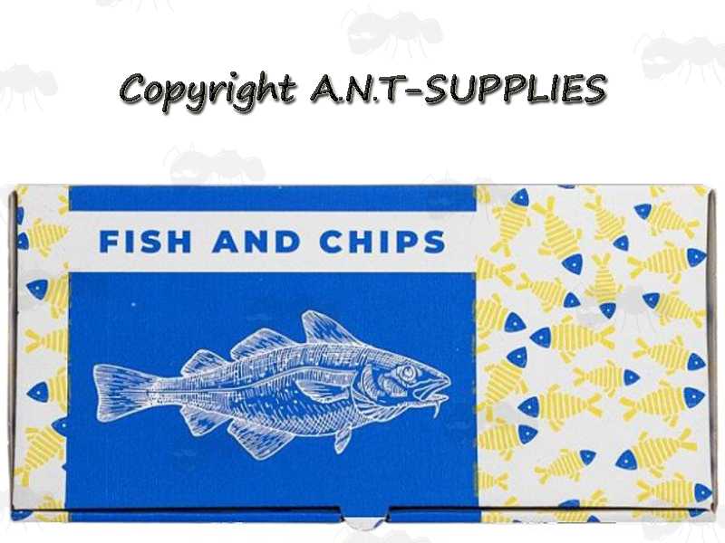 Large Assembled Full Colour Printed Cardboard Fish and Chips Box with Integral Lid