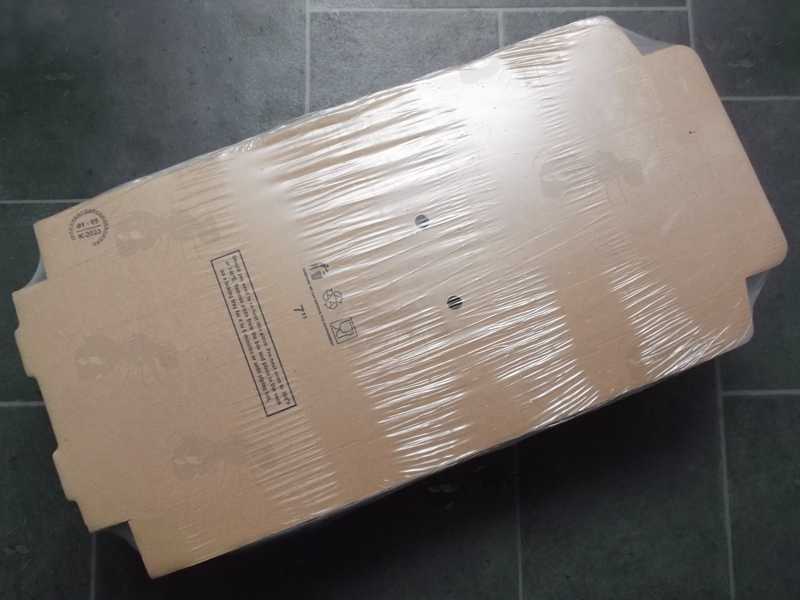 Shrink Wrapped Pack of Flat-Packed Brown Cardboard 7 Inch Square Pizza Boxes with Integral Lids