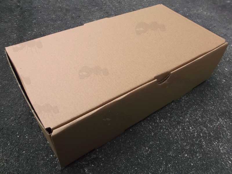 Assembled Brown Cardboard Calzone Pizza Boxes with Integral Lids