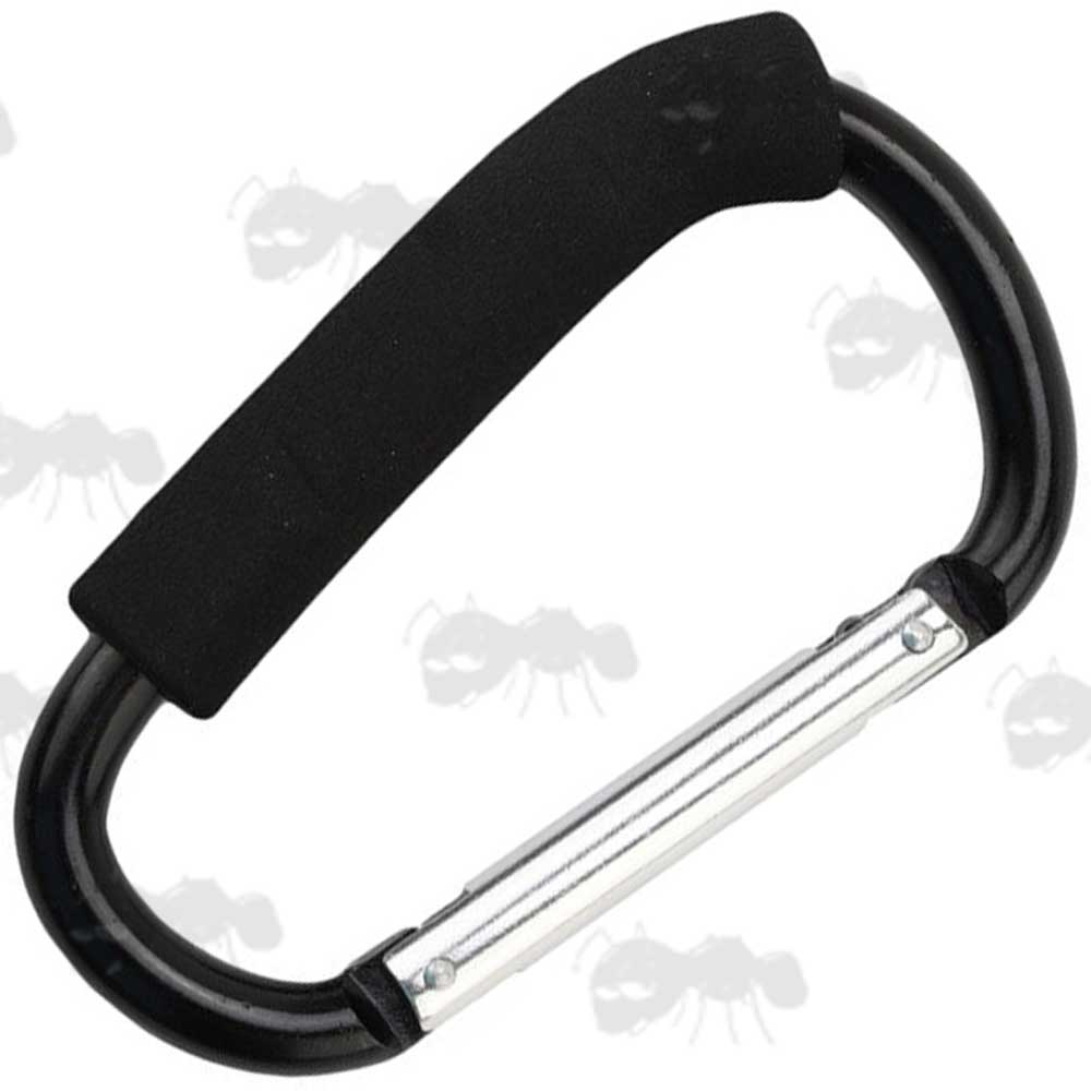 Large Black Carabiner Carrying Handle with Foam Padding