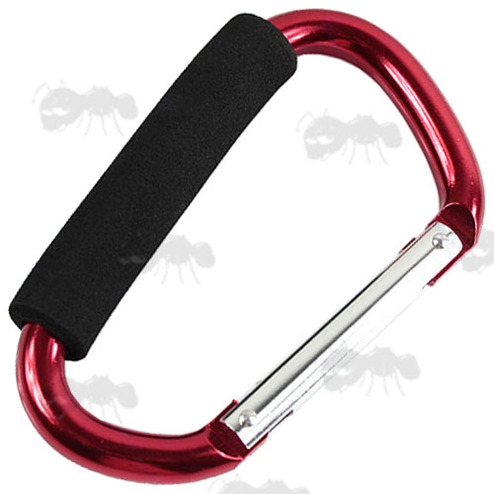 Large Red Carabiner Carrying Handle with Foam Padding