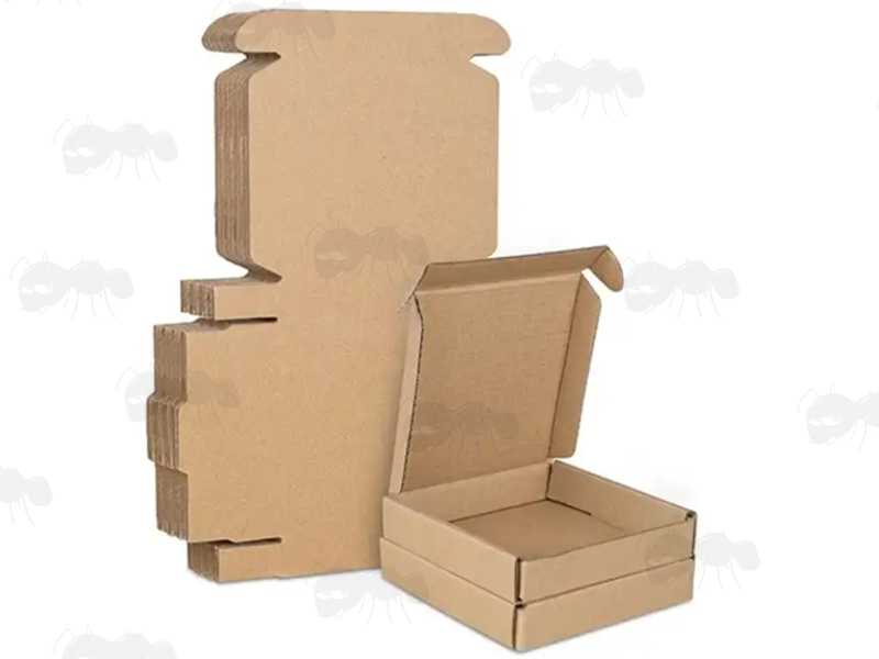 Unfolded Die-Cut Brown Cardboard Royal Mail Large Letter C7 Sized Postage Box
