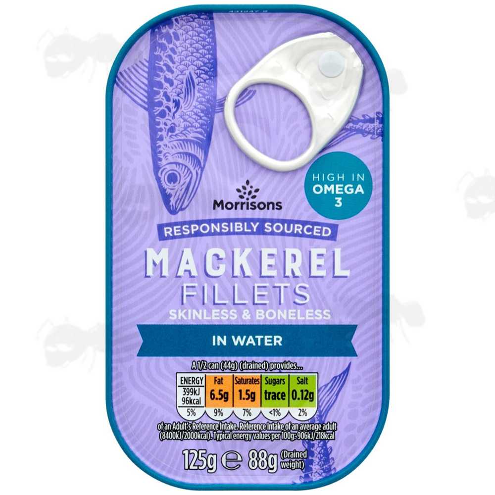 Morrisons Ring Pull Rectangular Tin of Mackerel Fillets in Water