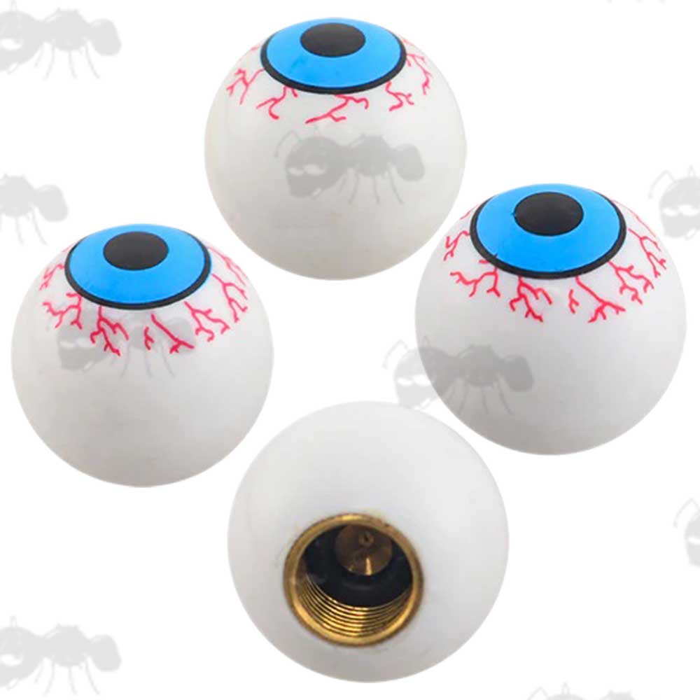 Set of Four Eyeball Style Tyre Valve Dust Covers