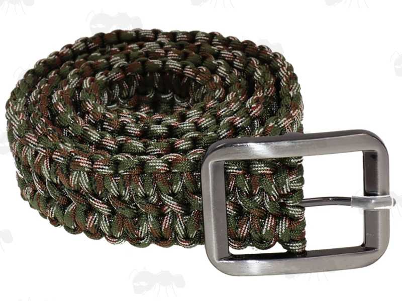 Woodland Paracord Trouser Belt with Large Metal Buckle