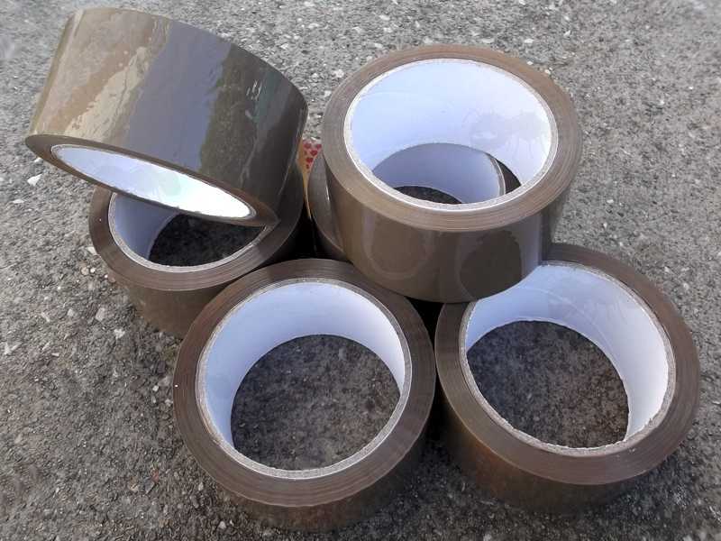 Six 66 Metre Rolls of 48mm Wide Buff Sticky Tape