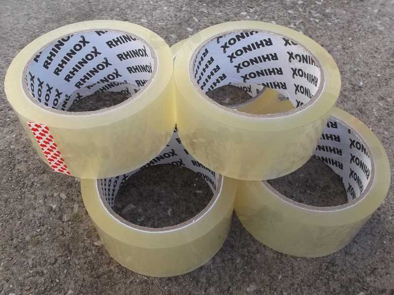 Six 66 Metre Rolls of 48mm Wide Clear Sticky Tape