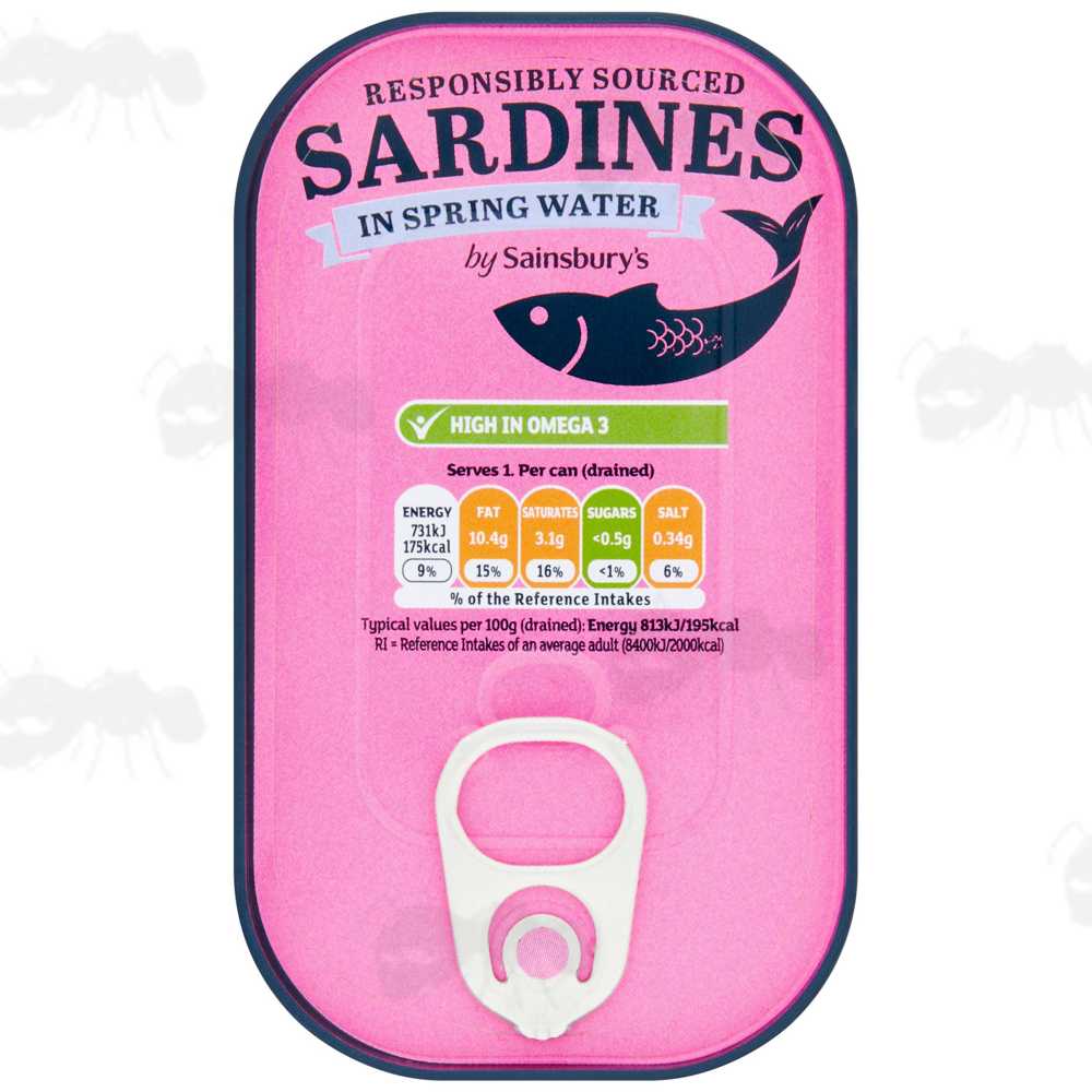 Sainsbury's Ring Pull Rectangular Tin of Sardines in Spring Water