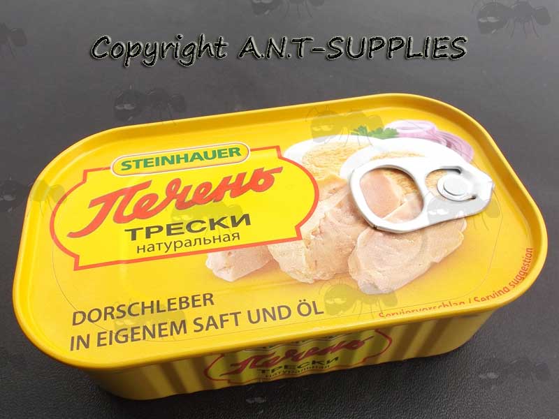 Ring Pull Rectangular Tin of Steinhauer Gold Cod Liver