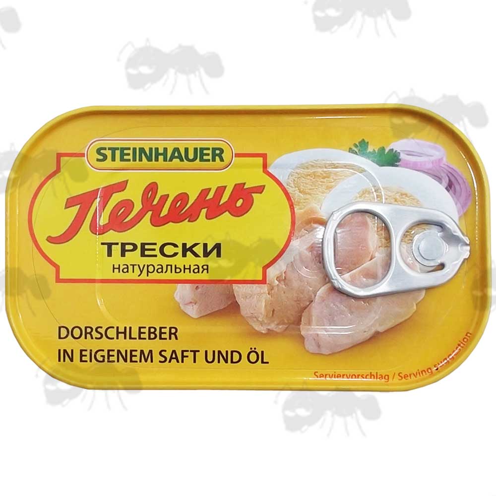 Ring Pull Rectangular Tin of Steinhauer Gold Cod Liver