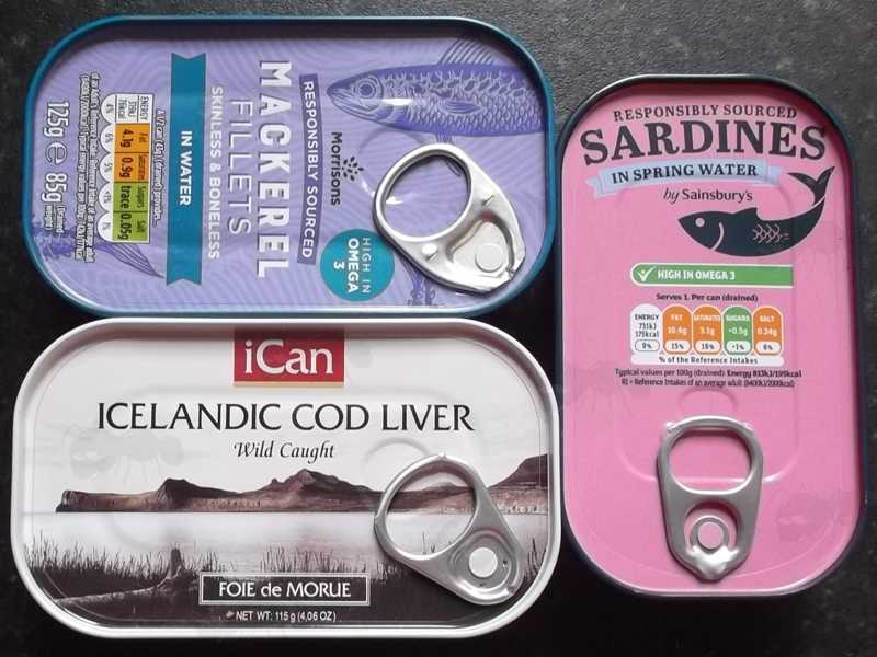 Three Ring Pull Rectangular Tins of Sardines, Mackerels and Cod Liver