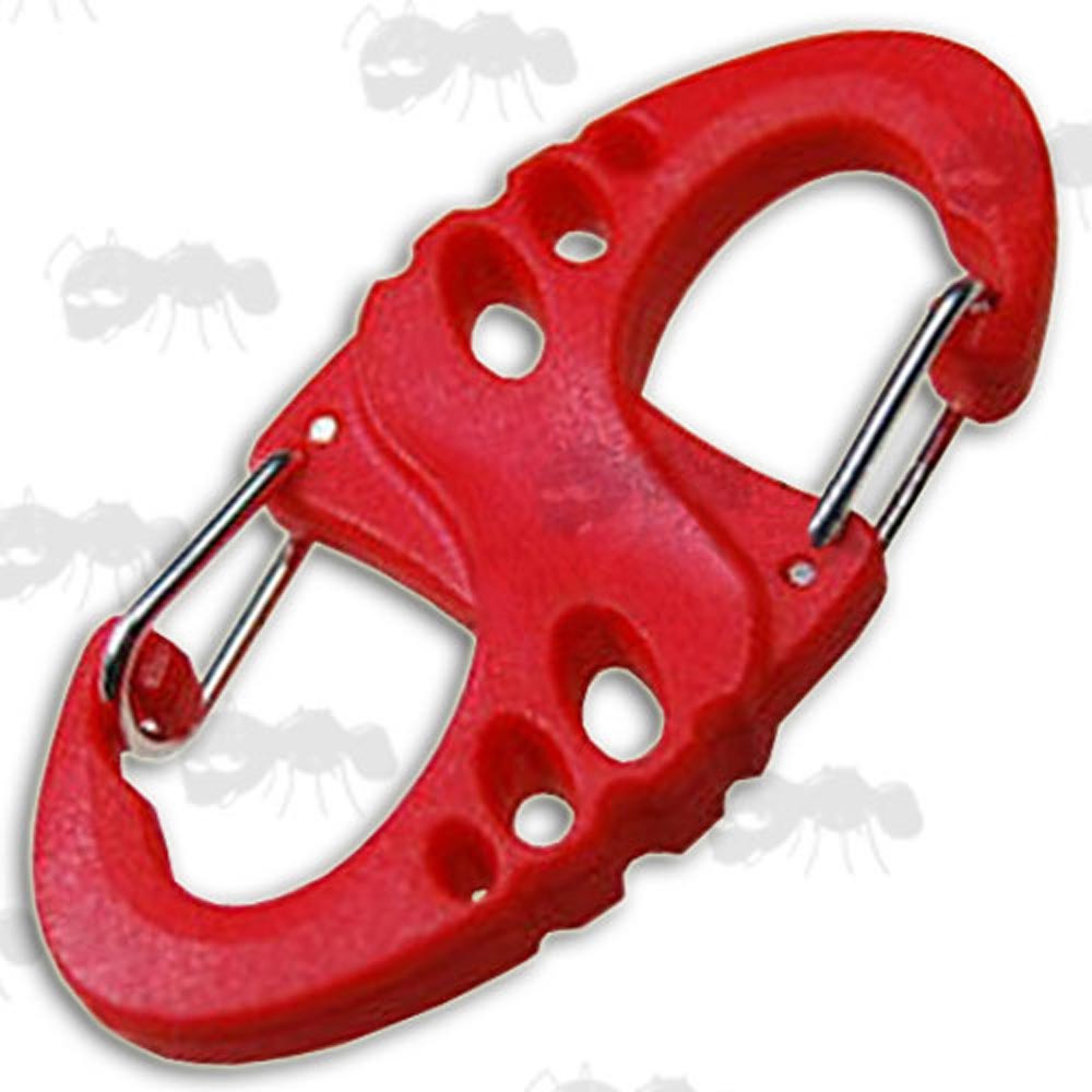 Red Plastic S Shaped Carabiner Accessory Clip