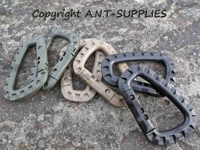 Black, Green and Khaki Coloured Polymer Tactical Links