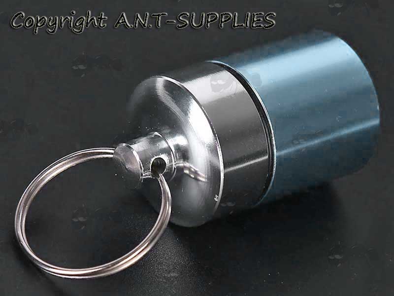 Large Half Coloured Blue and Silver Waterproof Match Capsule