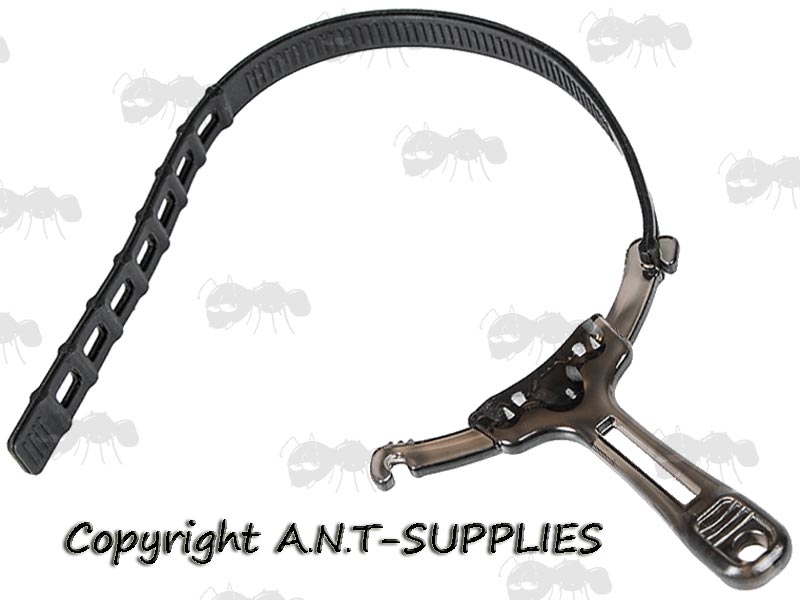 Transparent Grey Plastic Handle Camera Power Lever with Adjustable Black Rubber Belt