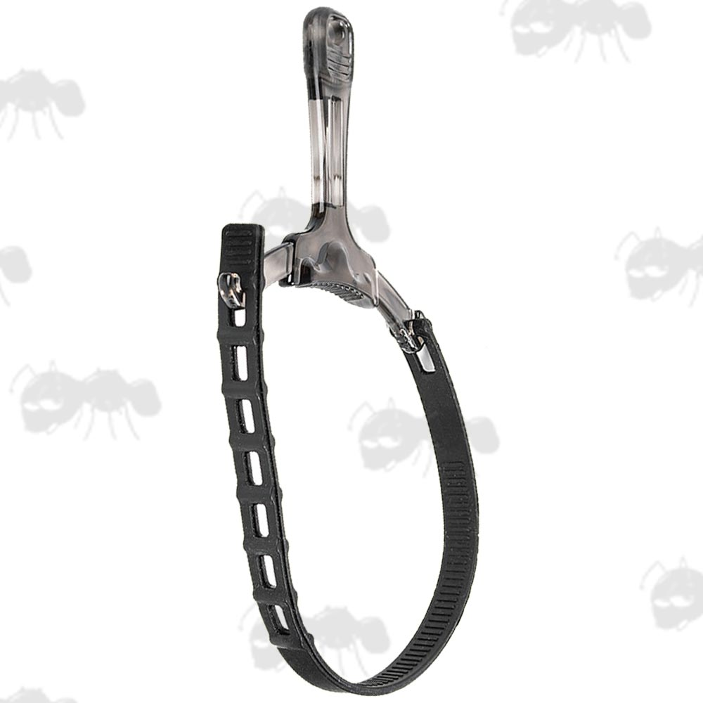 Transparent Grey Plastic Handle Camera Power Lever with Adjustable Black Rubber Belt