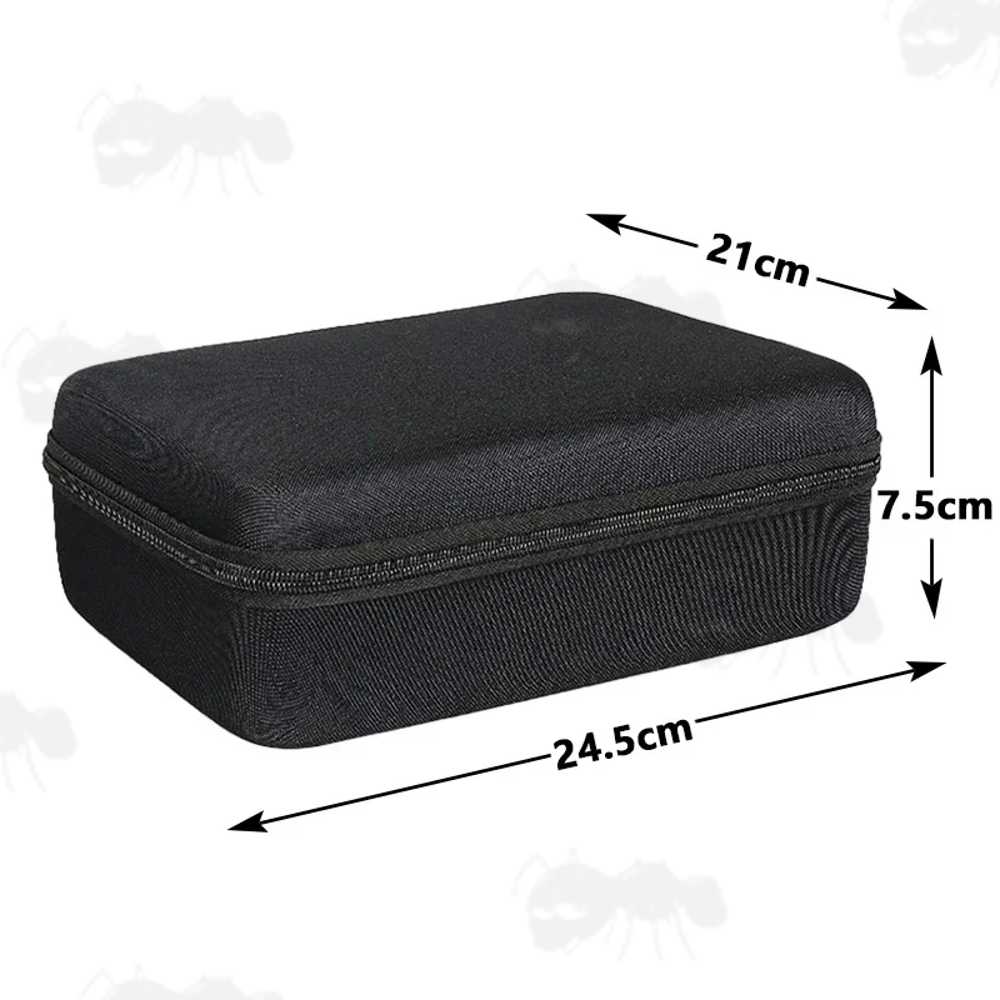 Closed View of A Small Black EVA Rigid Foam Storage Case for Protecting Small Items, Size D