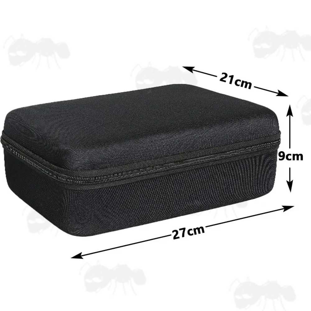 Closed View of A Small Black EVA Rigid Foam Storage Case for Protecting Small Items, Size F