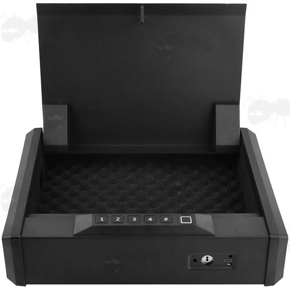 Black Compact Safe with Fingerprint, Password and Key Locking