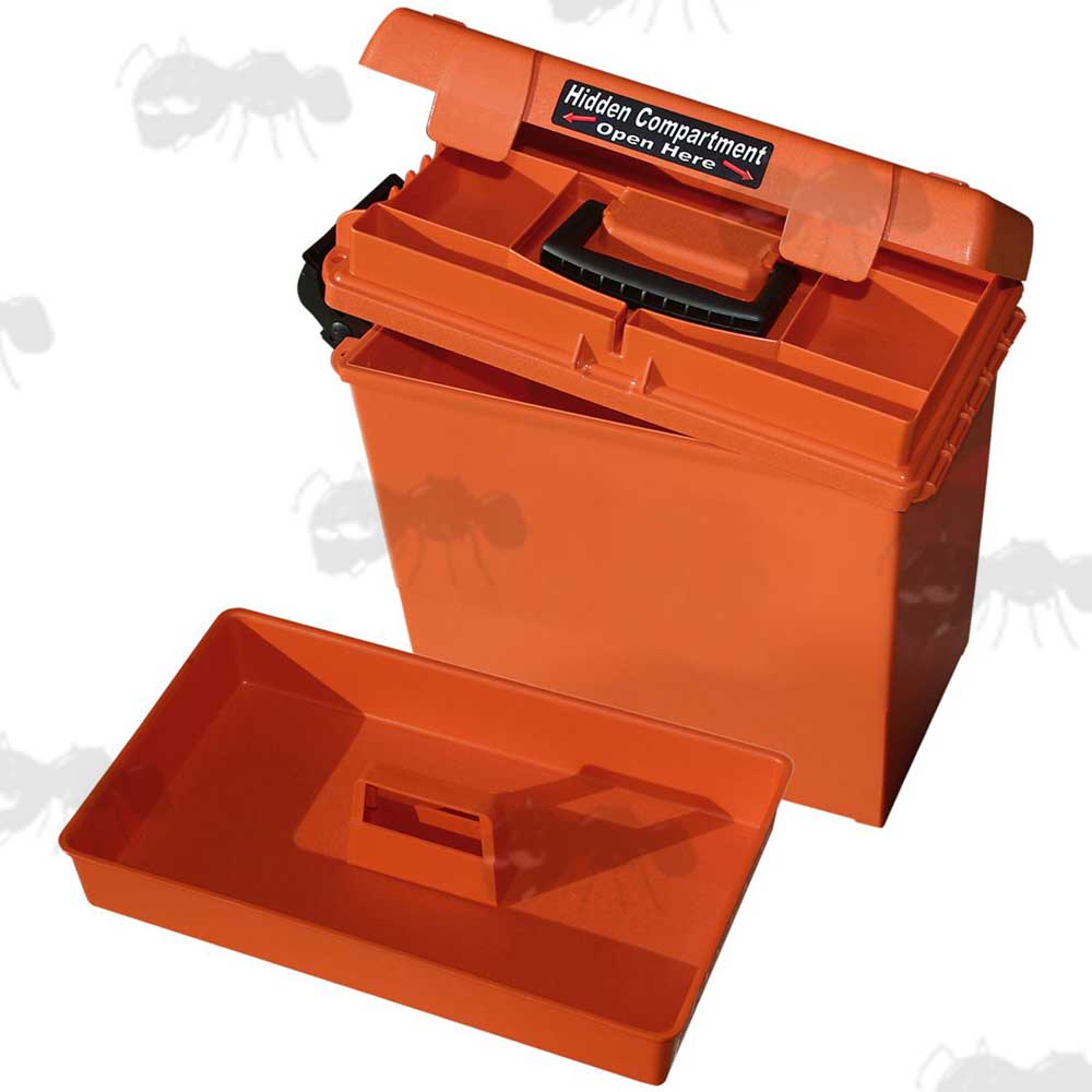 Open View of the MTM CASE-GARD Orange Coloured SPUD 1 Box