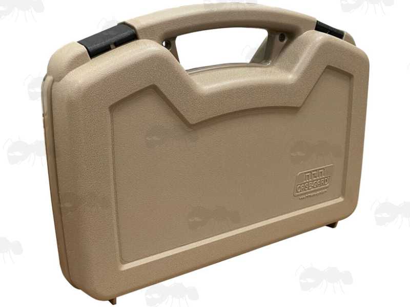 Closed View of The MTM CASE-GARD Tan Coloured Hard Plastic Carry Case for Silencers