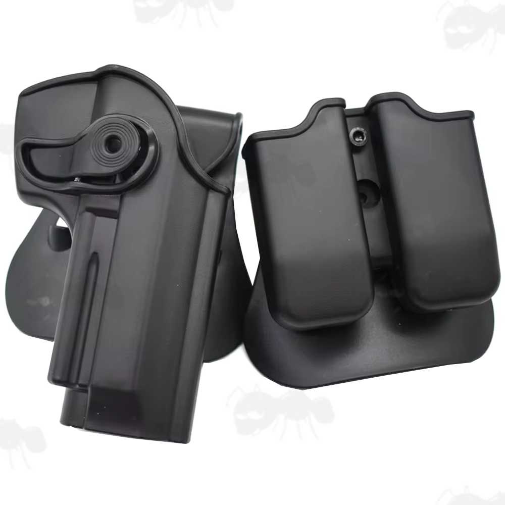 Beretta Polymer Paddle Holster with Double Magazine Holder in Black