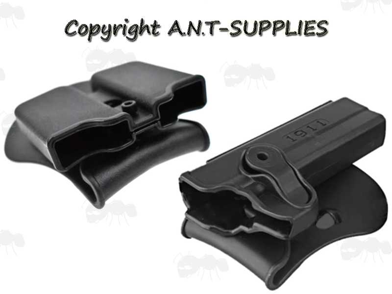 Colt 1911 Polymer Paddle Holster with Double Magazine Holder in Black
