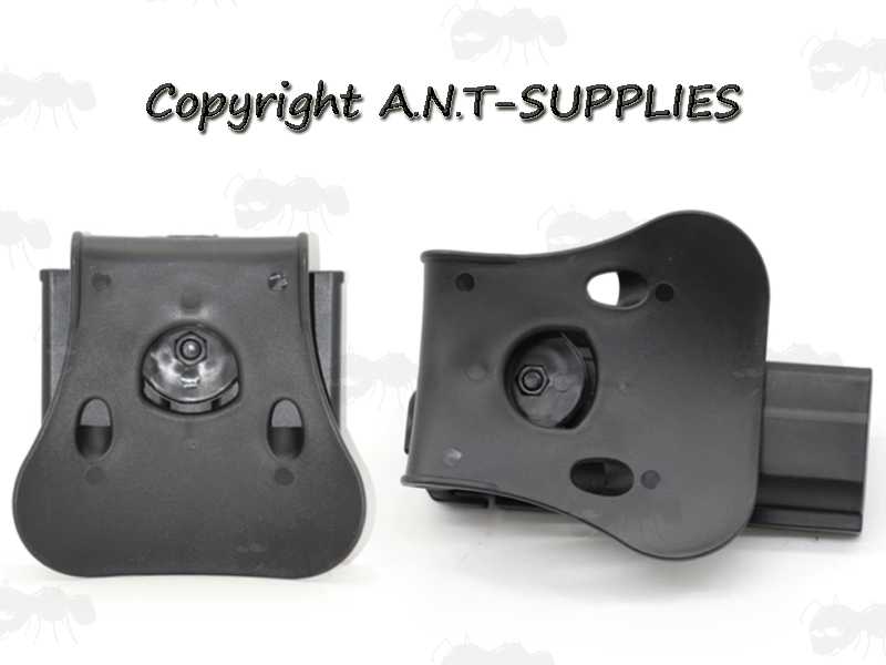 Rear Paddle Views of The Colt 1911 Polymer Paddle Holster with Double Magazine Holder in Black