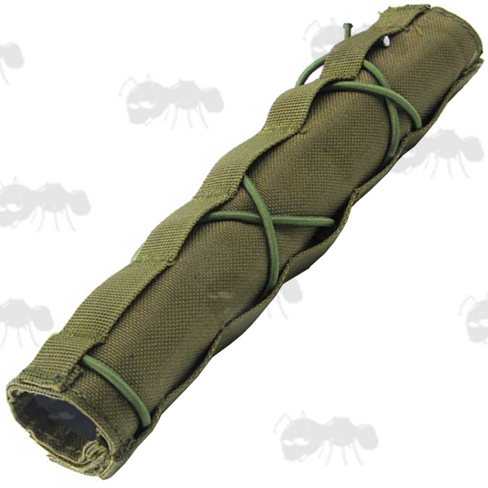 Green Rifle Silencer Canvas Cover With Elastic Bands