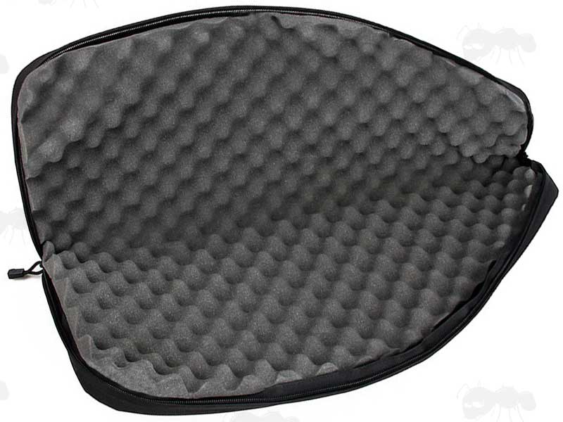 Inside Wave Foam Padding View of The 70cm Long Black Canvas Tac-Rifle Case