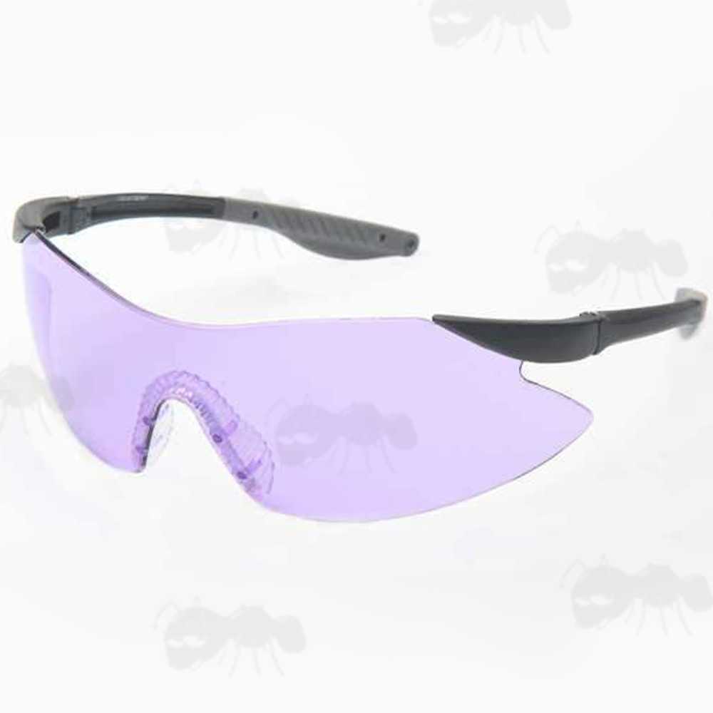 Pair of EyeLevel Safety Target Shooting Glasses with Purple Lenses
