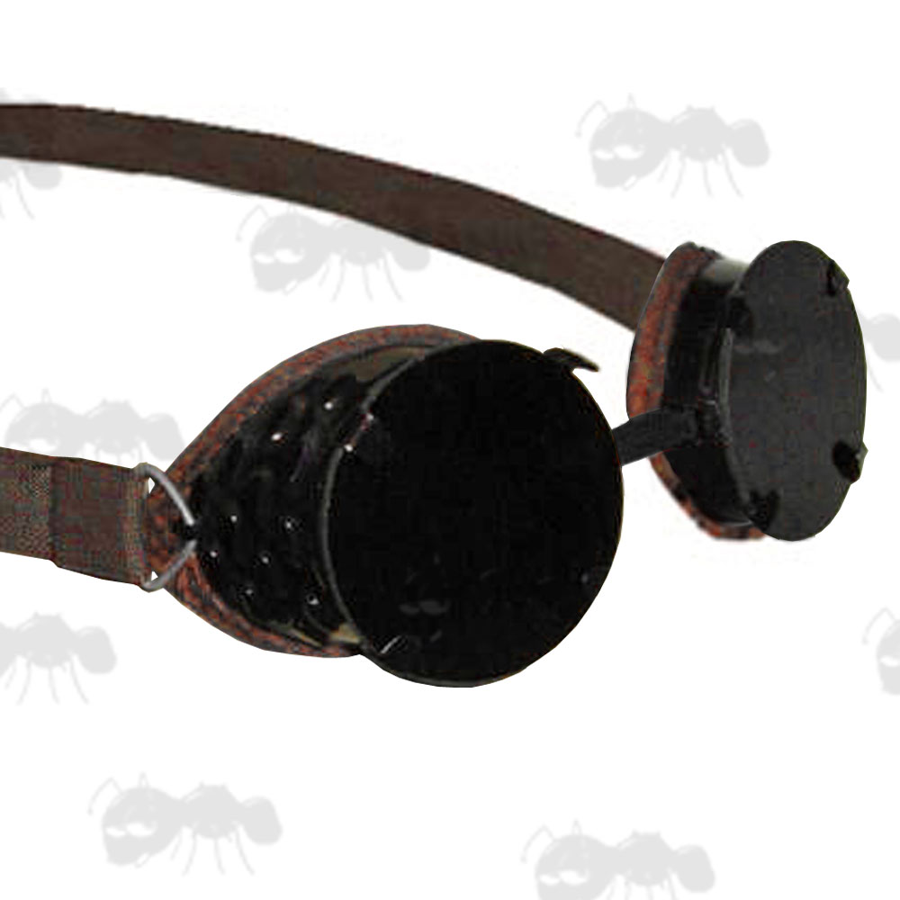 Russian Military Welders Goggles with Tinted Black Lenses and Metal Frames