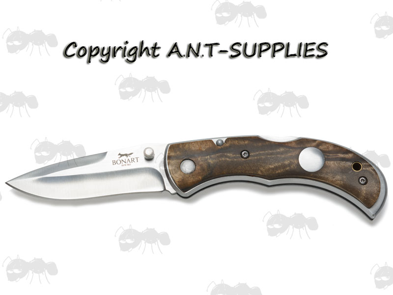 Bonart Classic Wooden Knife Wood Grip Handle Folding Blade