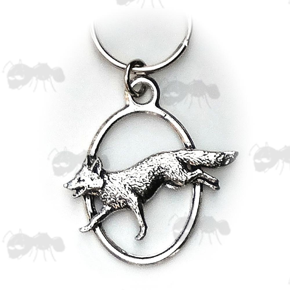 Running Fox Pewter Keyring