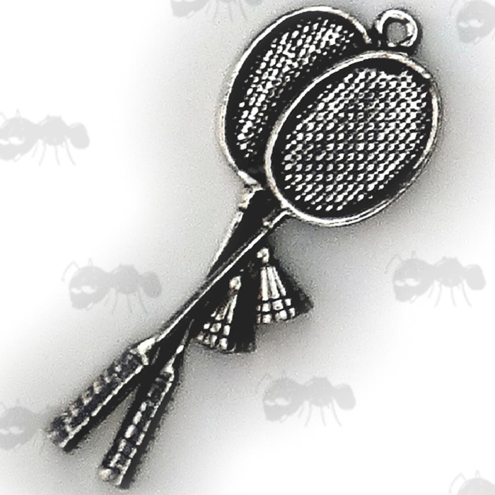 Badminton Rackets Pewter Pendant