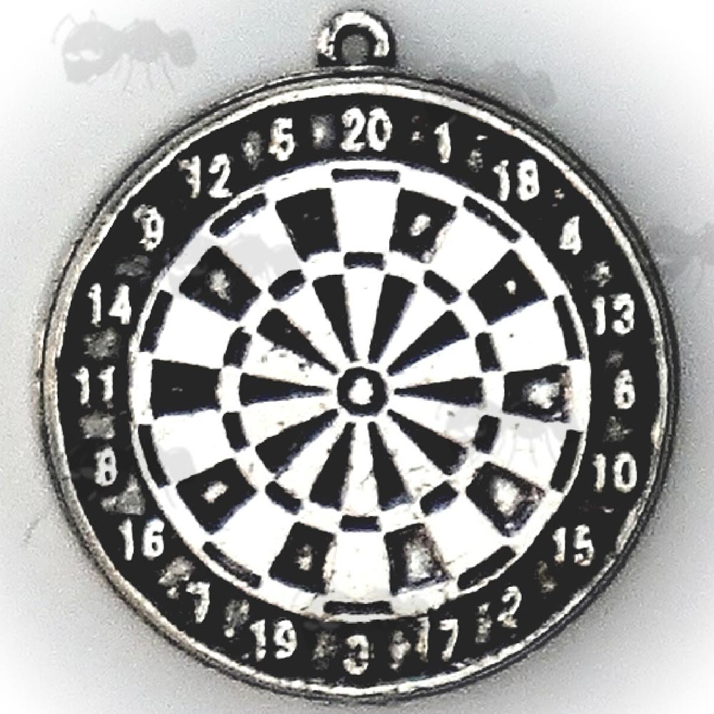 Large Dartboard Pewter Pendant