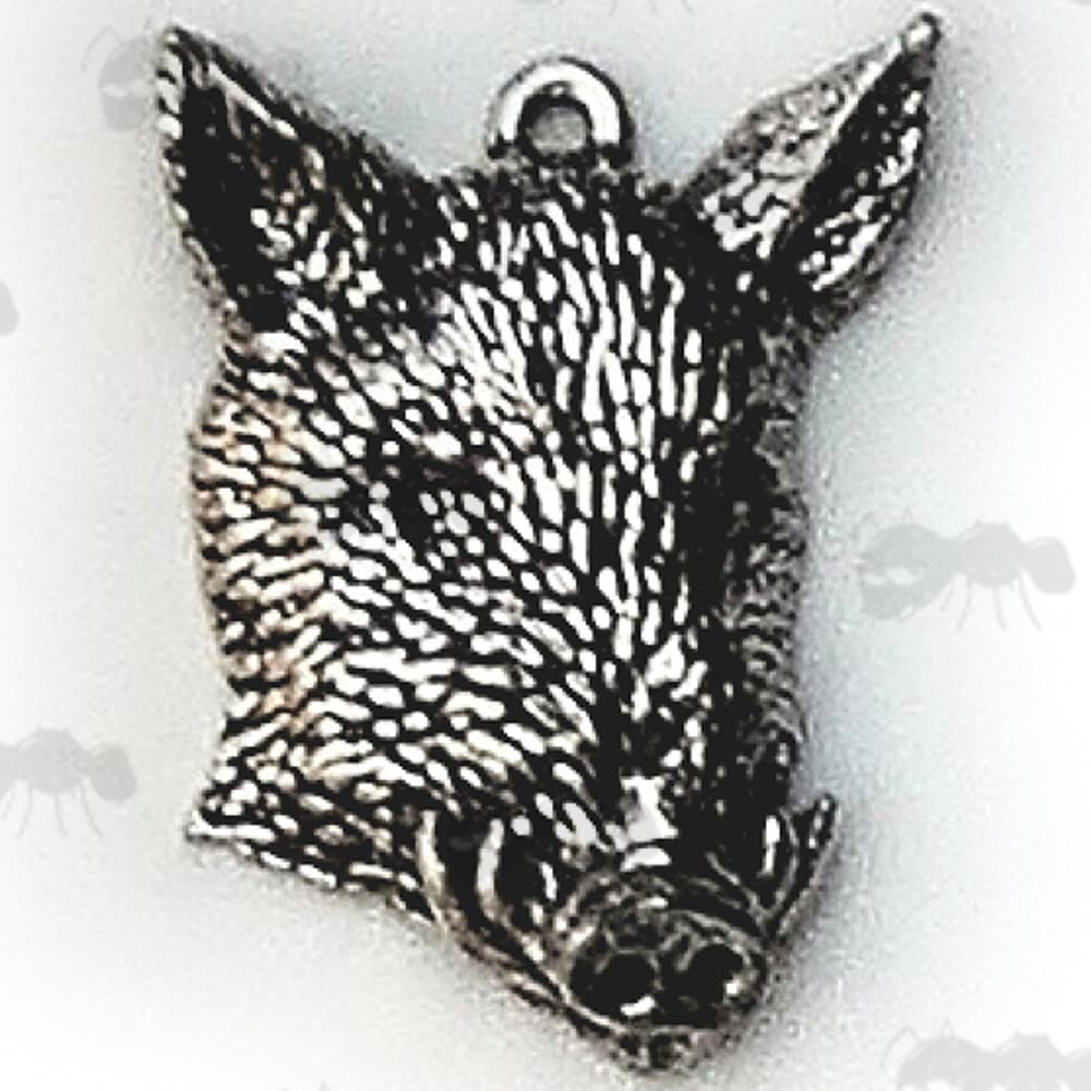 Wild Boar’s Head Pewter Pendant