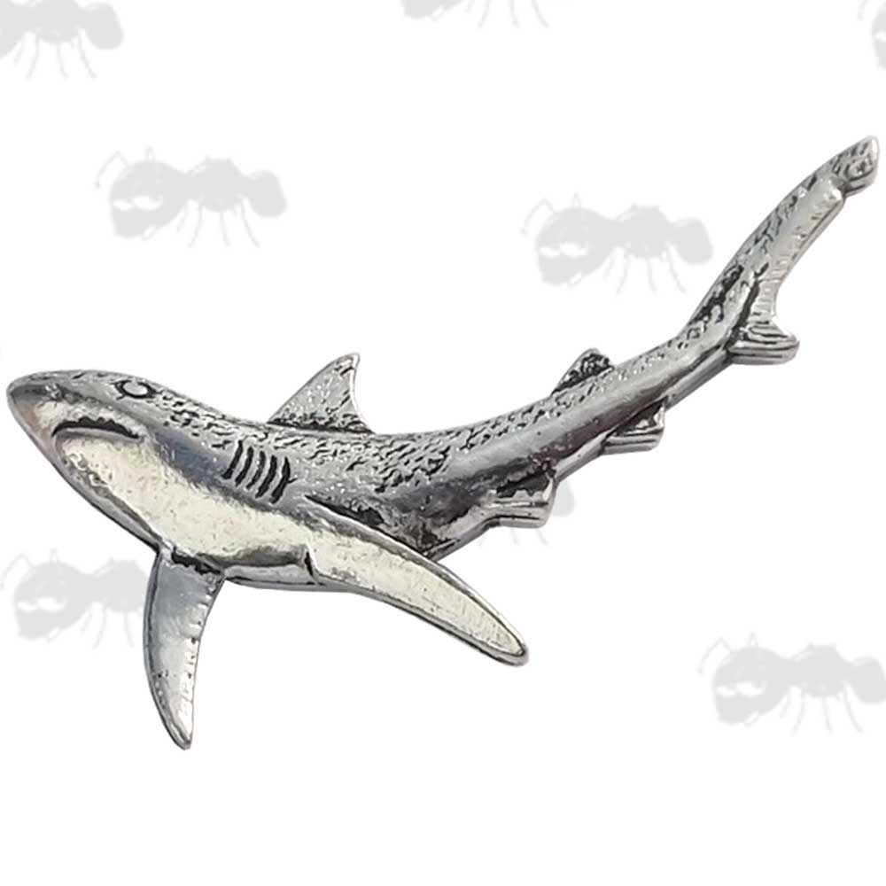 Blue Shark Pewter Pin Badge