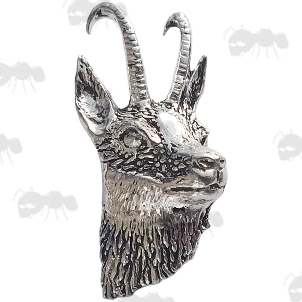 Chamois Facing Right Pewter Pin Badge