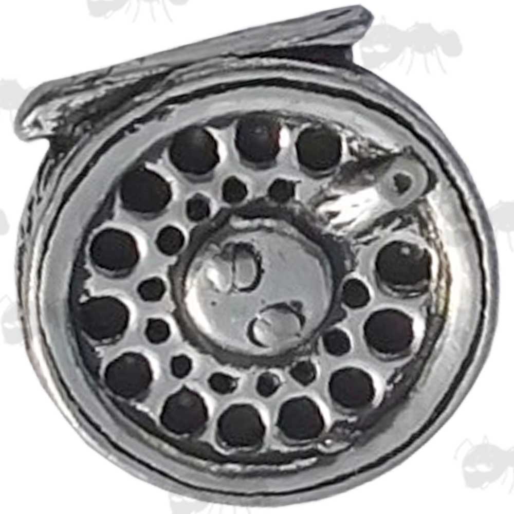 Fly Reel Pewter Pin Badge