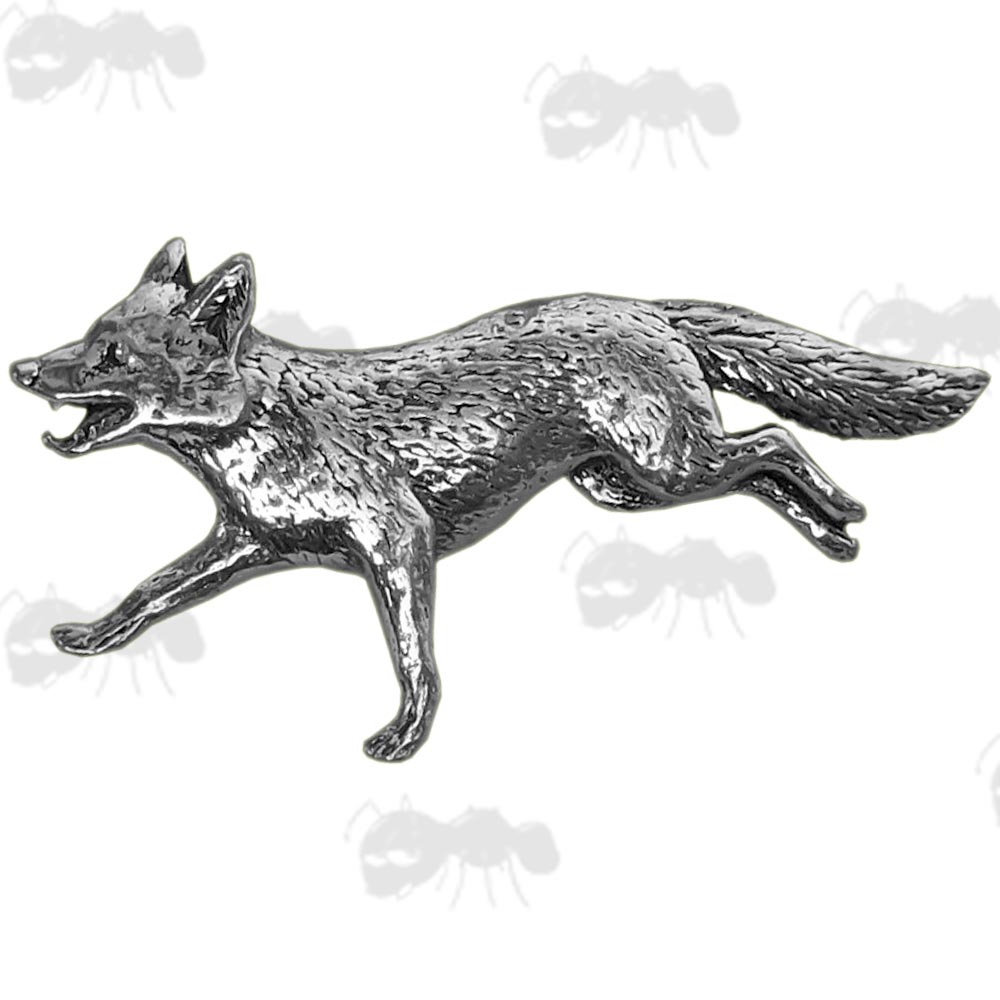 Running Fox Pewter Pin Badge